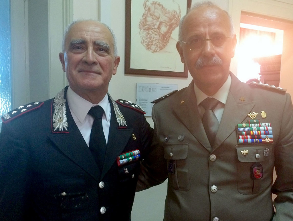 il generale Del Sette con il Generale De Leverano