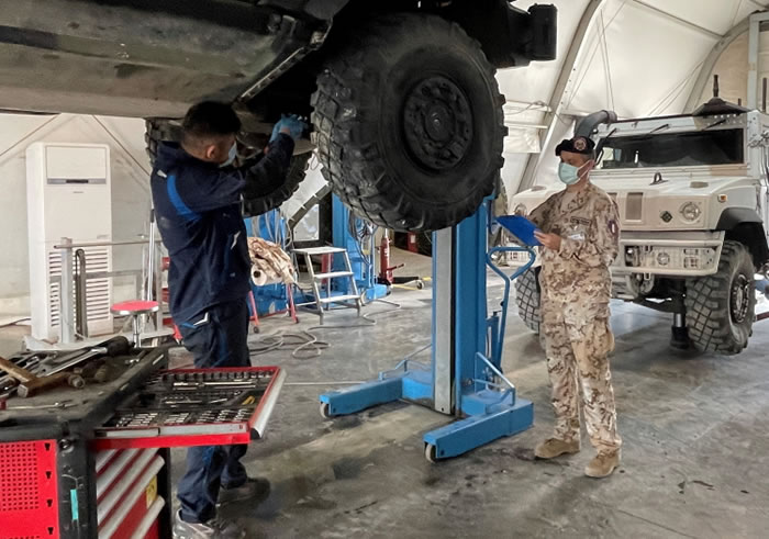 9_OPERAZIONE PRIMA PARTHICA_LAVORAZIONI MECCANICHE PRESSO L'OFFICINA DEL BATTAGLIONE SUPPORTI